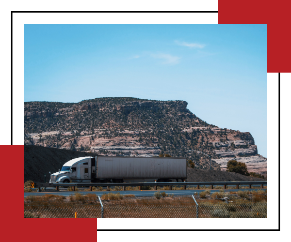 Semi-truck on the road