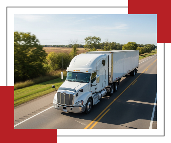 Semi-truck on the road