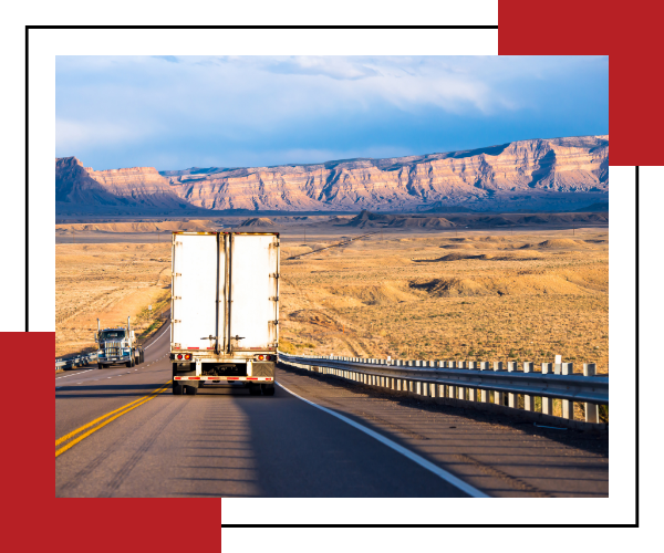 Semi-truck on the road